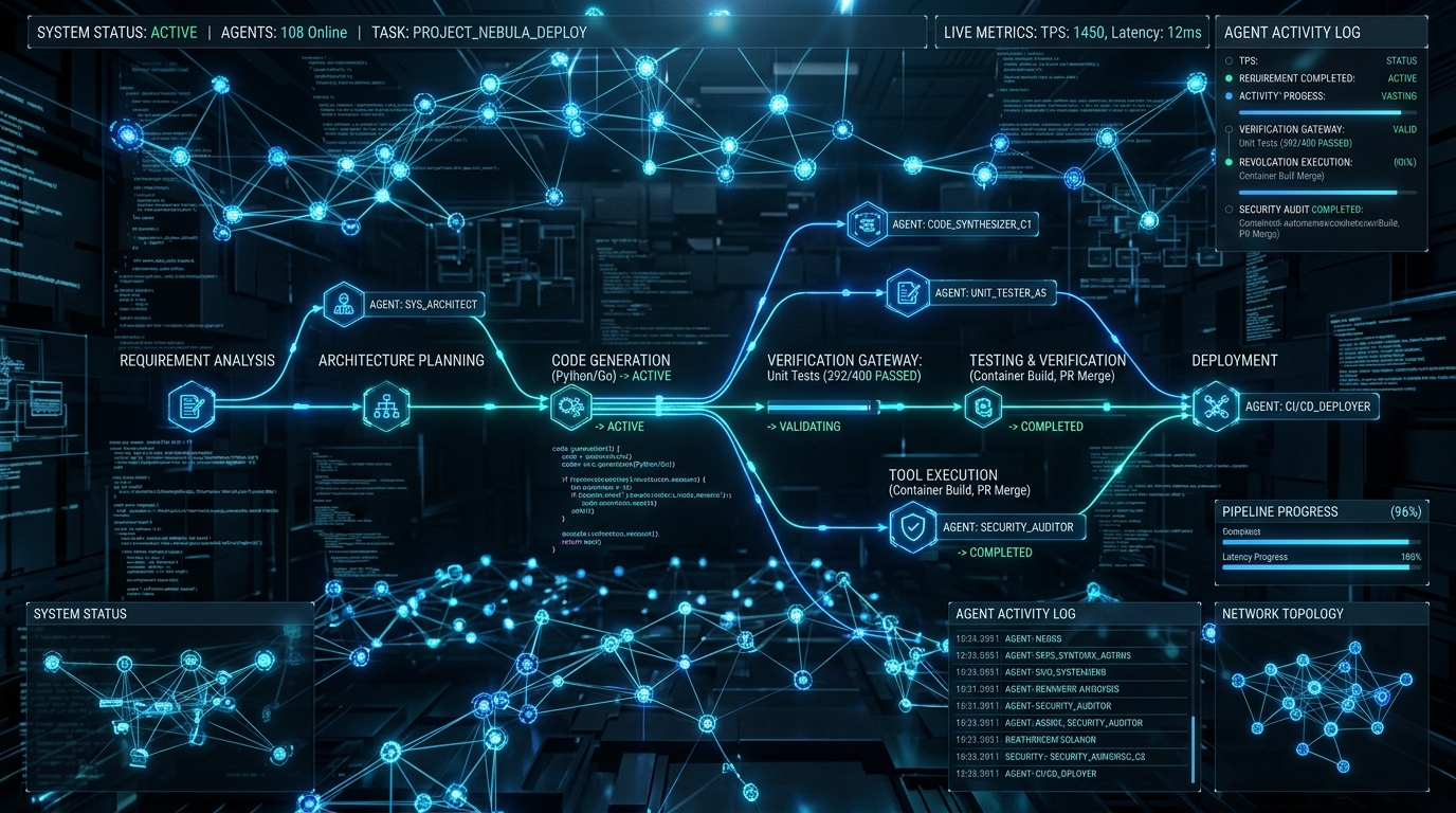 Autonomous Agent Swarm Engineering HUD and DAG Architecture
